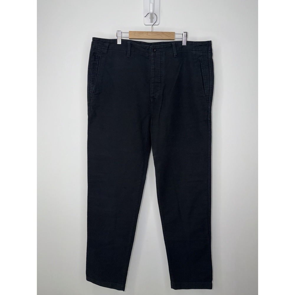 Outerknown Field Pants Mens 36 Black Straight Leg Utility Pocket Cotton Casual